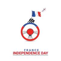 Independence Day of France. Independence Day Creative Design for Social Media Post vector