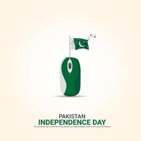 Vector Independence Day of Pakistan design,Creative ads, 3d Illustration