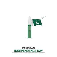 Vector Independence Day of Pakistan design,Creative ads, 3d Illustration