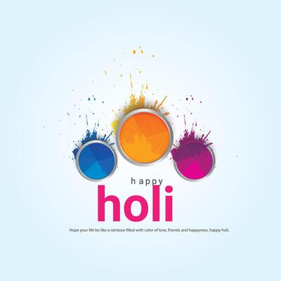 Happy Holi, Colorful explosion for Holi festival poster banner, creative Ads, 3d illustration