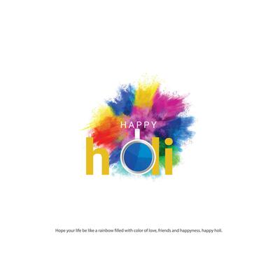 Happy Holi, Colorful explosion for Holi festival poster banner, creative Ads, 3d illustration