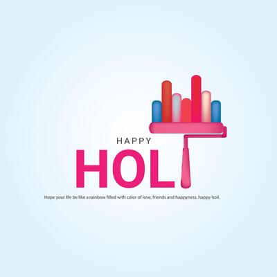 Happy Holi, Colorful explosion for Holi festival poster banner, creative Ads, 3d illustration