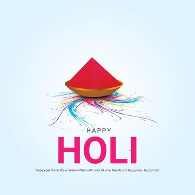 Happy Holi, Colorful explosion for Holi festival poster banner, creative Ads, 3d illustration