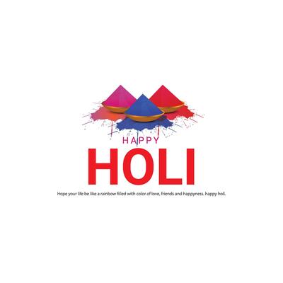 Happy Holi, Colorful explosion for Holi festival poster banner, creative Ads, 3d illustration