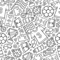 Cartoon cute hand drawn Sport seamless pattern vector