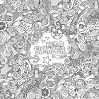 Doodles abstract decorative summer vector frame