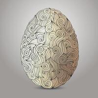 Doodles ornament easter egg background vector