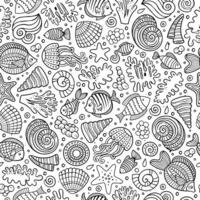Cartoon under water life seamless pattern vector