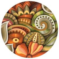 Volumetric abstract fantastic colorful round flower illustration vector