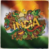 India país mano letras y garabatos elementos vector