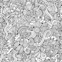 Easter doodles vector seamless pattern