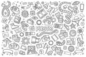 Photo doodles hand drawn sketchy vector symbols