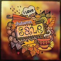 autumn sale blurred background vector