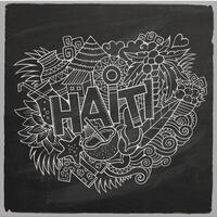 Haiti hand lettering and doodles elements and symbols background vector