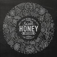 Vector set of Honey cartoon doodle objects