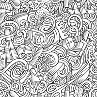 Cartoon doodles Manicure seamless pattern vector