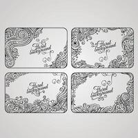 Set of four floral decorative vector frames