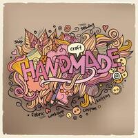 Handmade hand lettering and doodles elements background vector