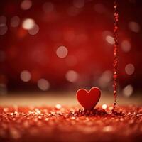 ai generado rojo corazones romántico antecedentes con un hermosa Bokeh. amar, relaciones, San Valentín día foto
