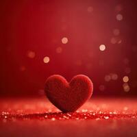 AI generated red hearts romantic background with a beautiful bokeh. Love, relationships, Valentine's day photo