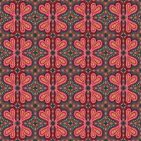 Decorative ethnic abstract love, heart, flowers pattern. vector