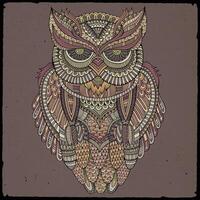 Decorative ornamental Owl. Vector illustration