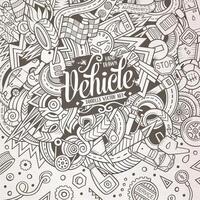 Cartoon cute doodles Vehicle frame vector