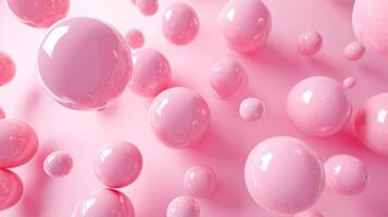 AI generated Pink balls on a pink background photo
