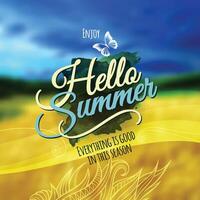 Hello Summer Vector blurred background.