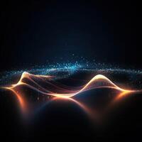 AI generated digital wave of particles futuristic point wave technology light effect photo