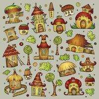 Set of cartoon vector houses