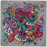 Cartoon hand-drawn doodles Musical illustration vector