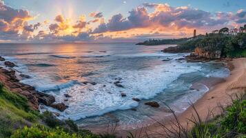 AI generated Sunset over the Atlantic Ocean photo