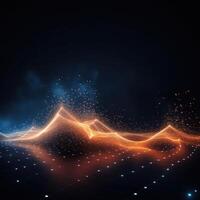 AI generated digital wave of particles futuristic point wave technology light effect photo