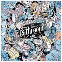 Cartoon cute doodles Bathroom illustration vector