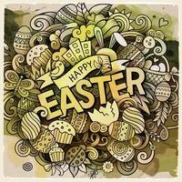 dibujos animados vector mano dibujado garabatear contento Pascua de Resurrección ilustración