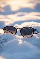 AI generated sunglasses on snow photo