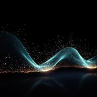 AI generated digital wave of particles futuristic point wave technology light effect photo