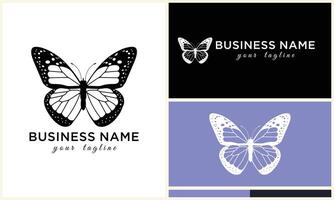 butterfly line vector logo template