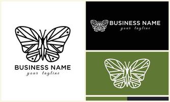 butterfly line vector logo template