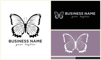 hand drawn butterfly logo template vector