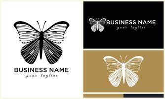 hand drawn butterfly logo template vector