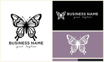 butterfly line vector logo template