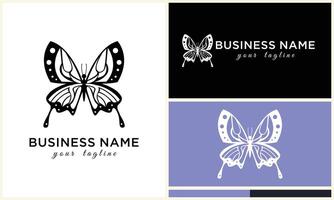 hand drawn butterfly logo template vector