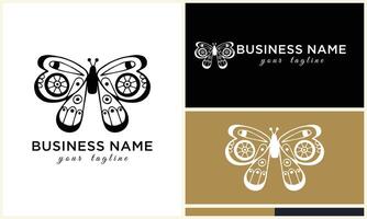 hand drawn butterfly logo template vector