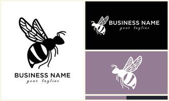 silhouette vector bee logo template