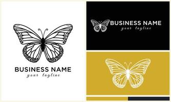 butterfly line vector logo template