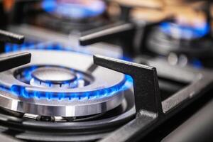 Burning Propane Gas Stove Kitchen photo