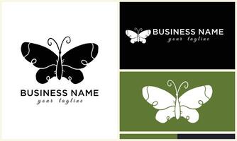 butterfly line vector logo template