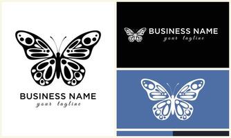 butterfly line vector logo template